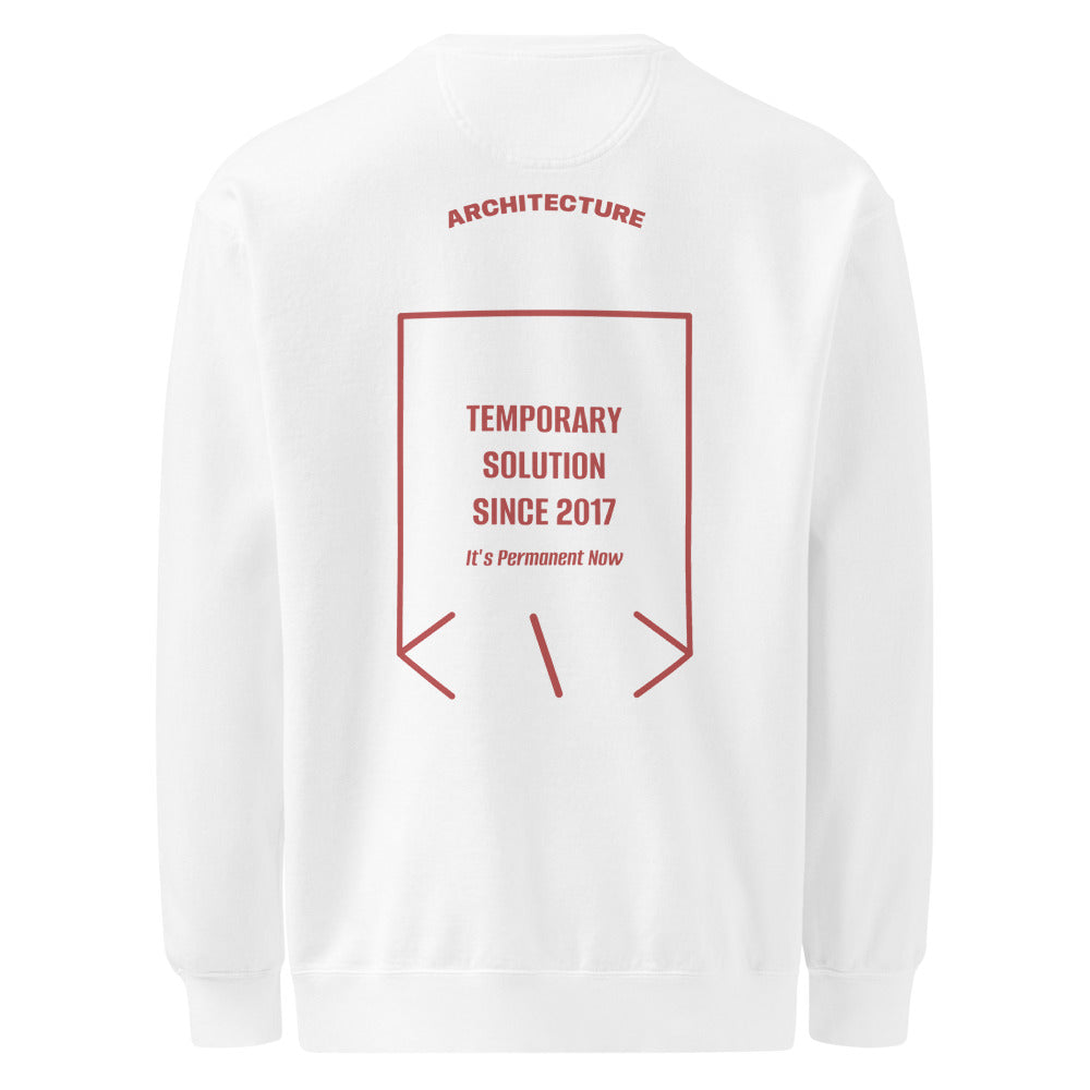Temporary Solution Since 2017 — White Crimson back mockup