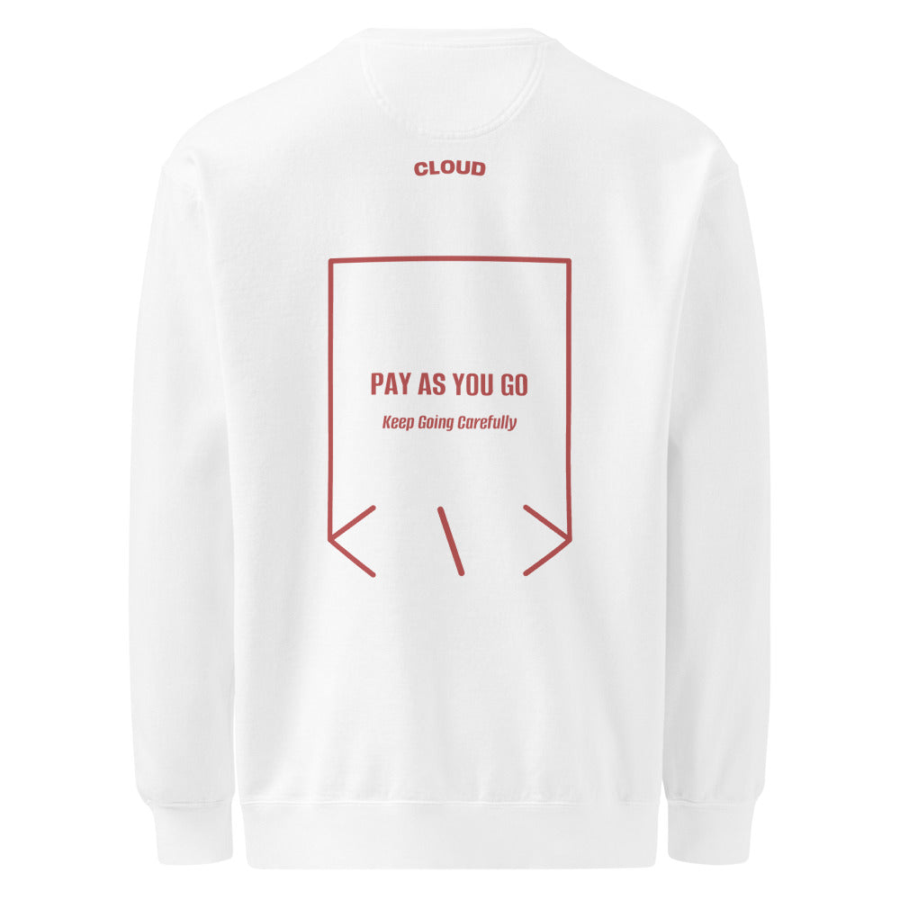 Pay As You Go — White Crimson back mockup