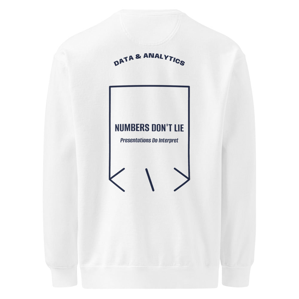 Numbers Don't Lie — White True Navy back mockup