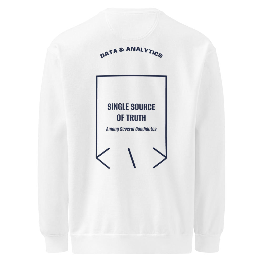 Single Source Of Truth — White True Navy back mockup