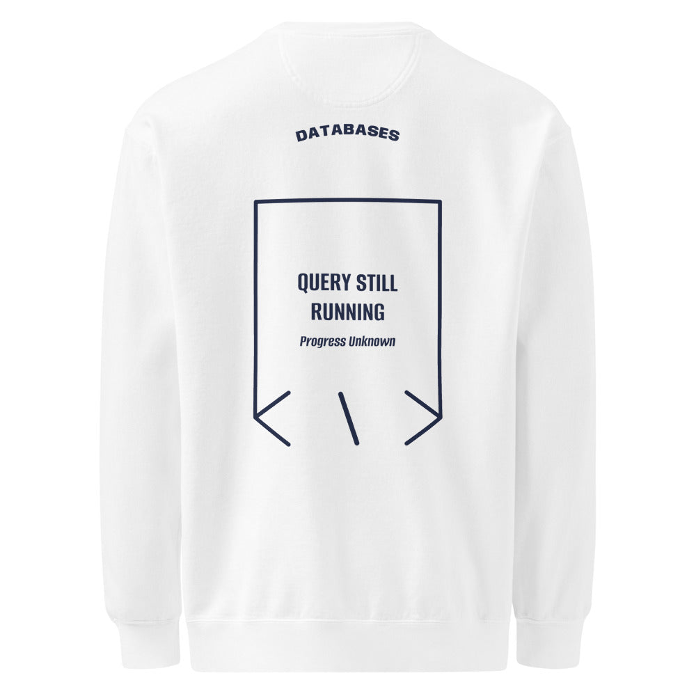 Query Still Running — White True Navy back mockup
