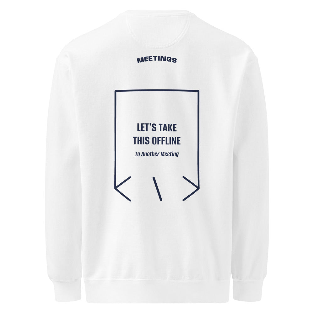 Let's Take This Offline — White True Navy back mockup