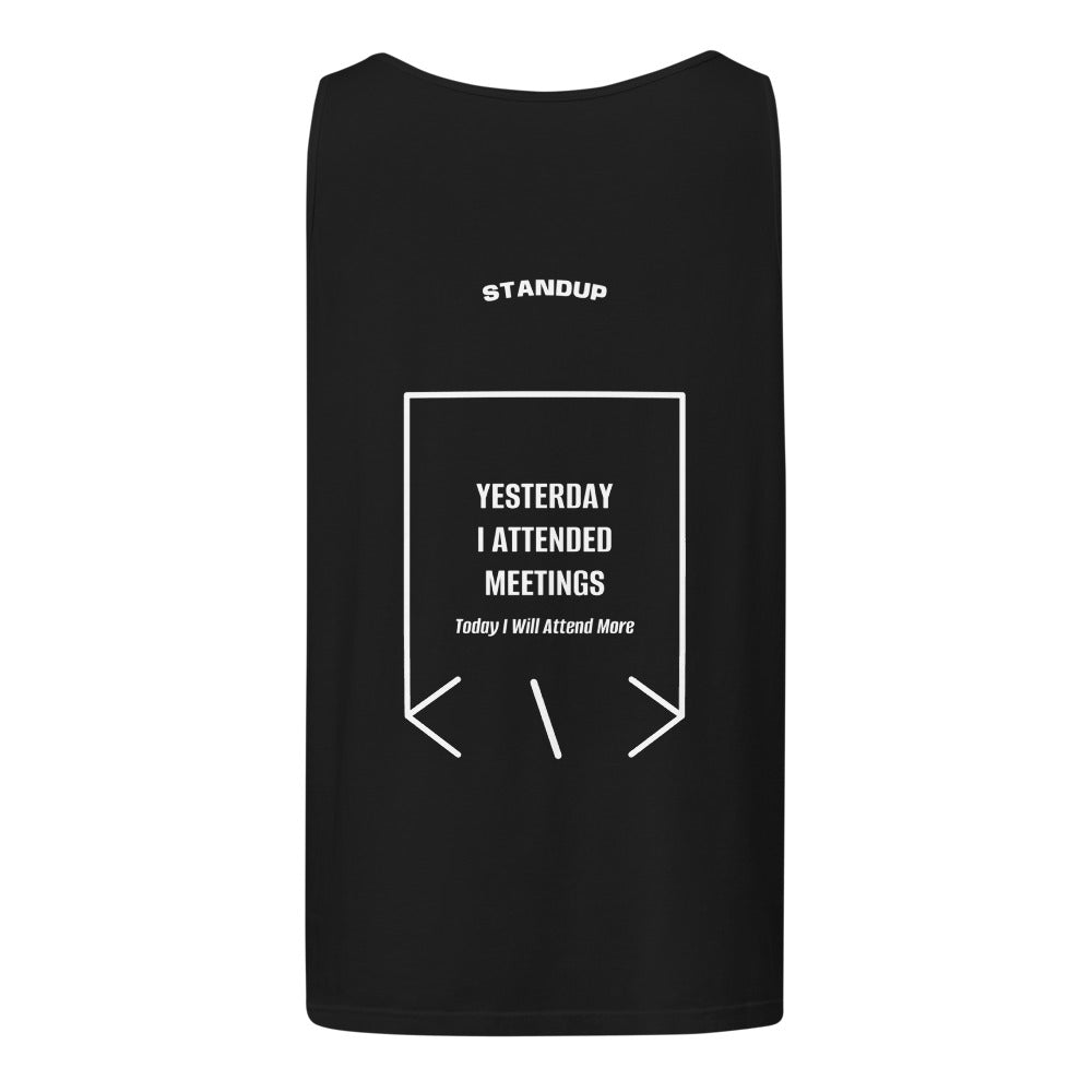 Yesterday I Attended Meetings — Black White back mockup