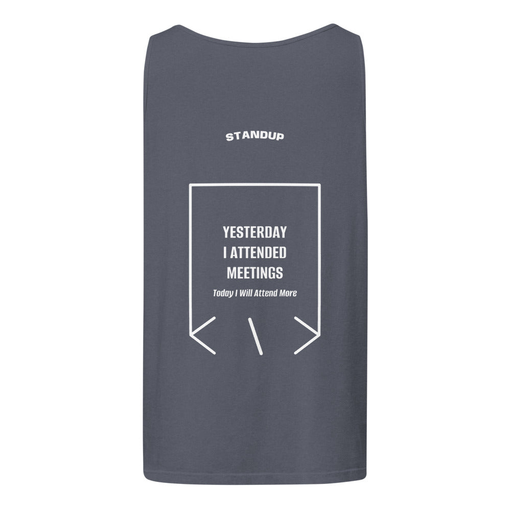 Yesterday I Attended Meetings — Denim White back mockup