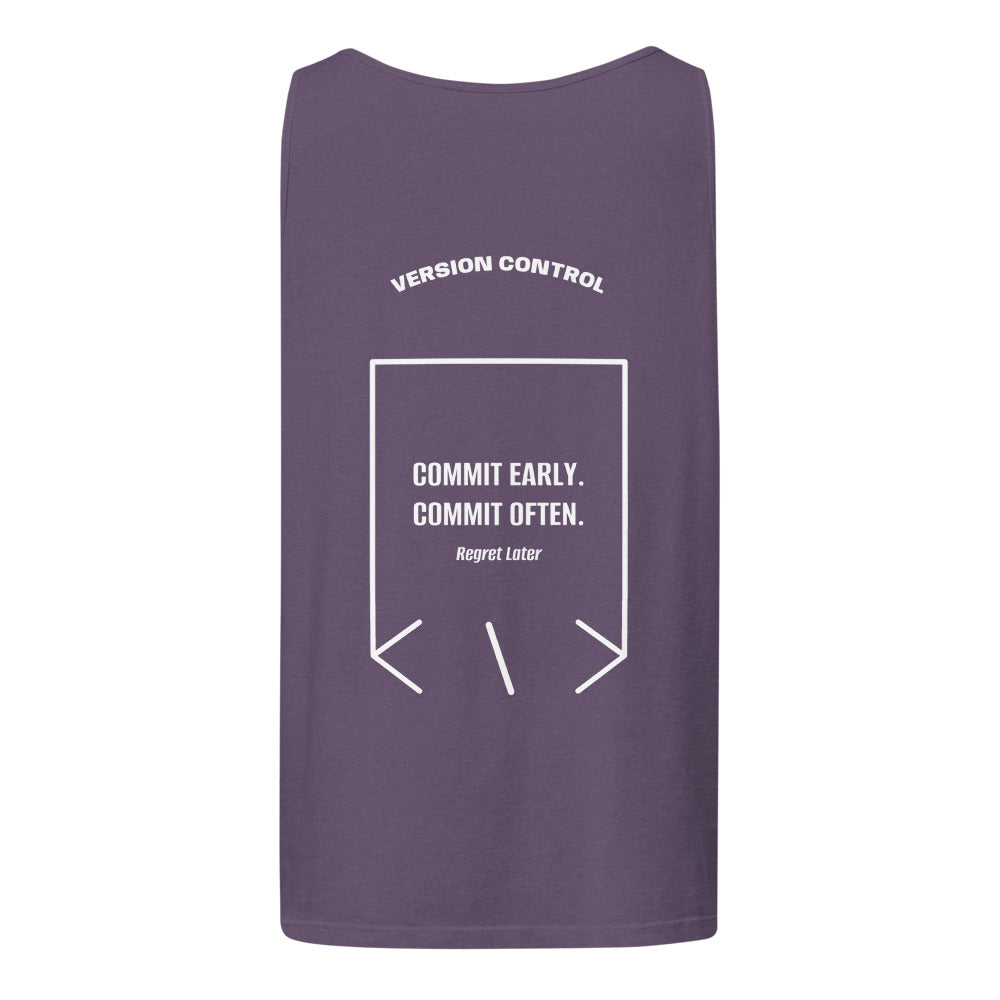 Commit Early. Commit Often. — Grape White back mockup