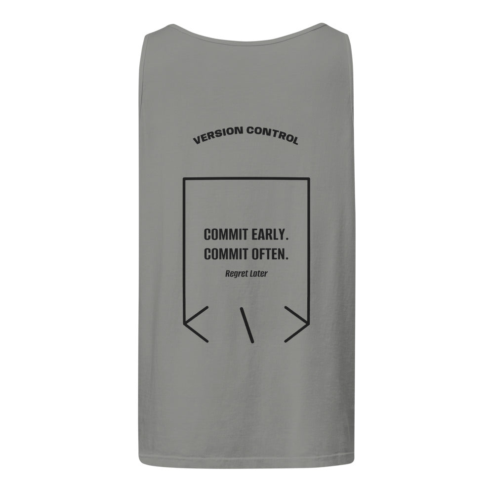 Commit Early. Commit Often. — Grey Black back mockup