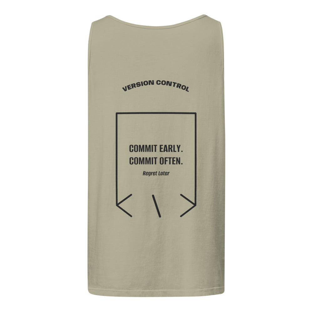 Commit Early. Commit Often. — Sandstone Black back mockup