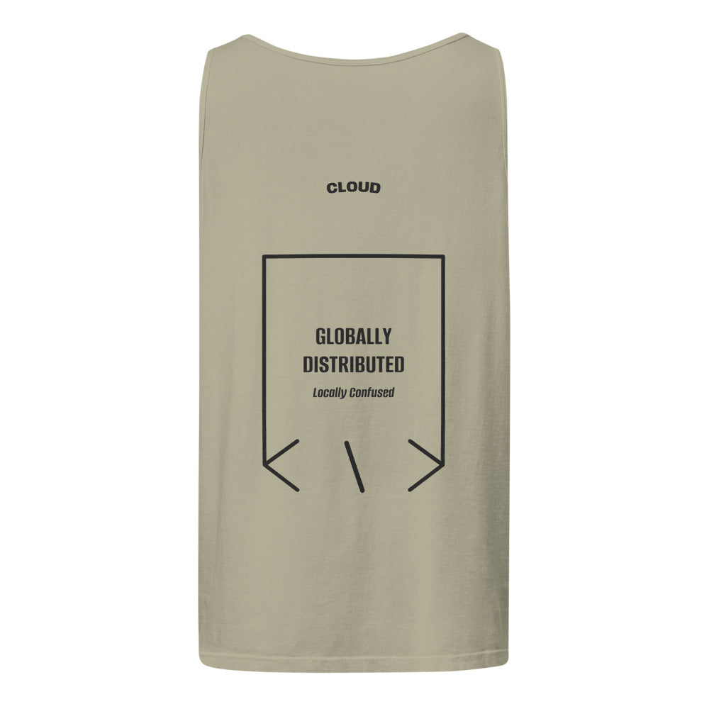 Globally Distributed — Sandstone Black back mockup