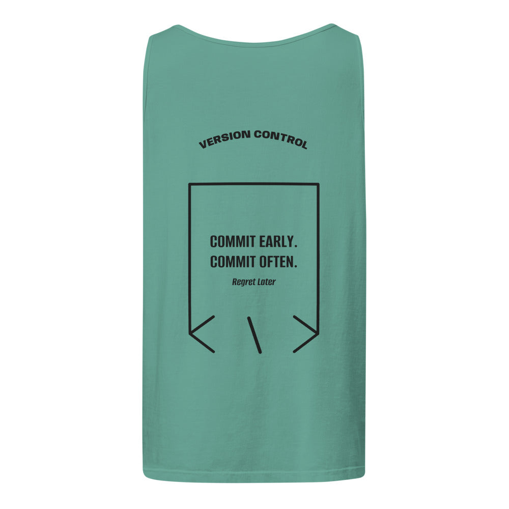 Commit Early. Commit Often. — secondary back mockup