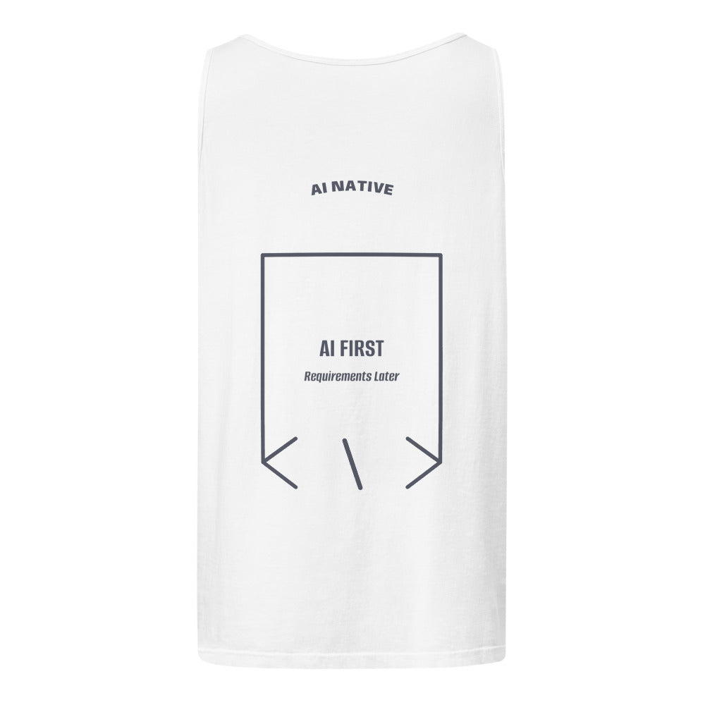 AI First — White Denim back mockup