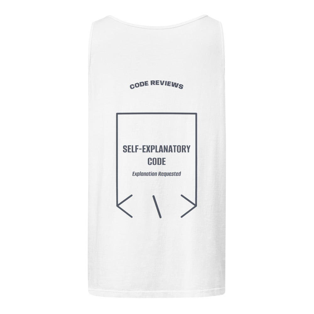 Self-Explanatory Code — White Denim back mockup