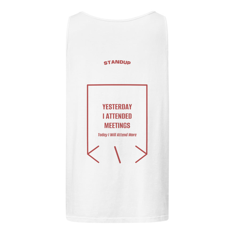 Yesterday I Attended Meetings — White Crimson back mockup