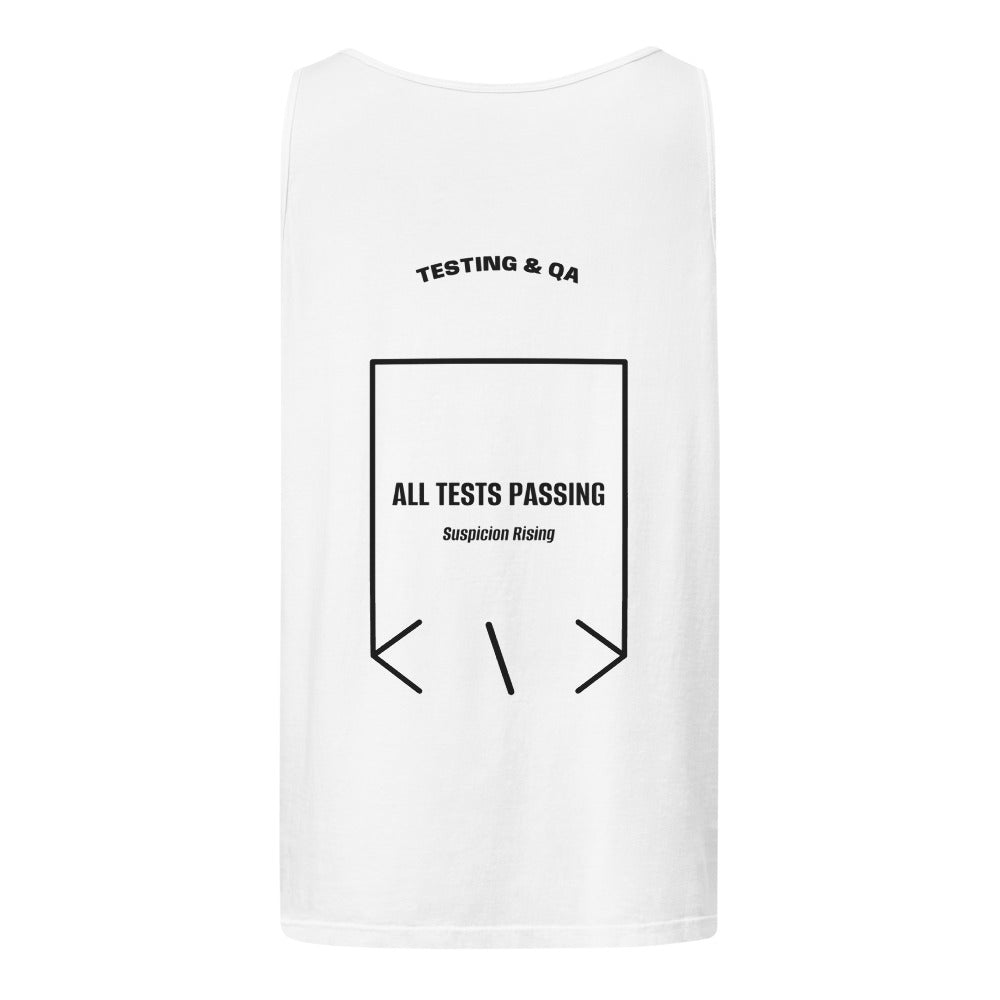 All Tests Passing — White Black back mockup