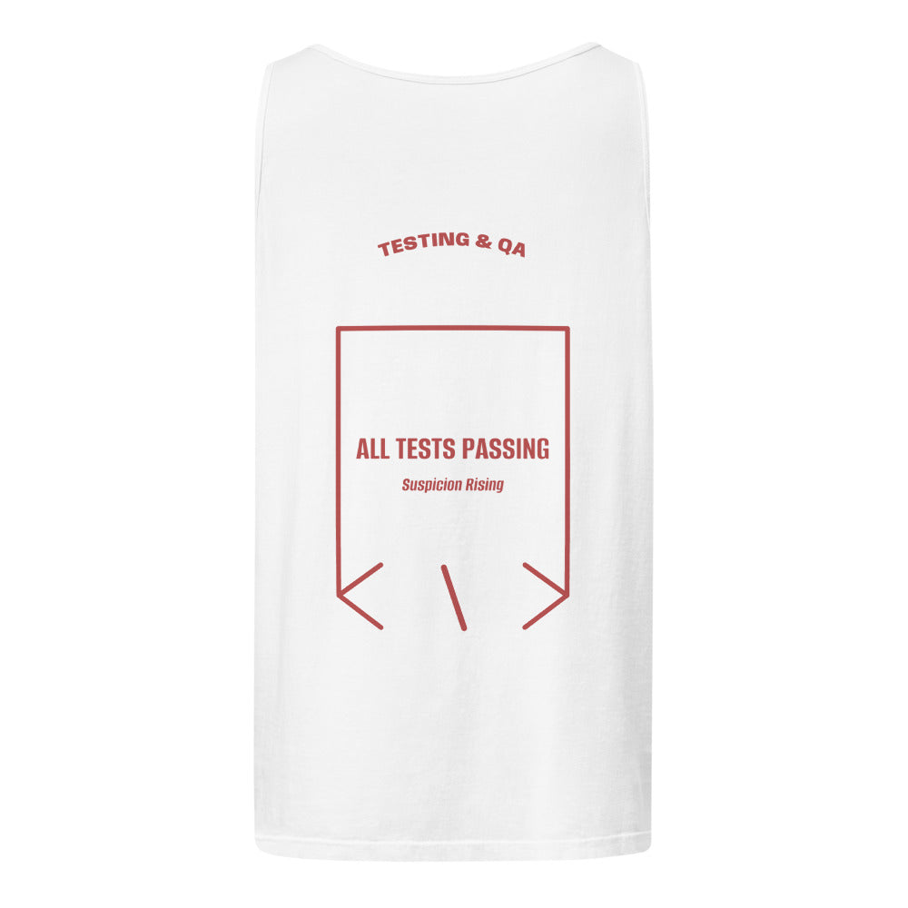 All Tests Passing — White Crimson back mockup