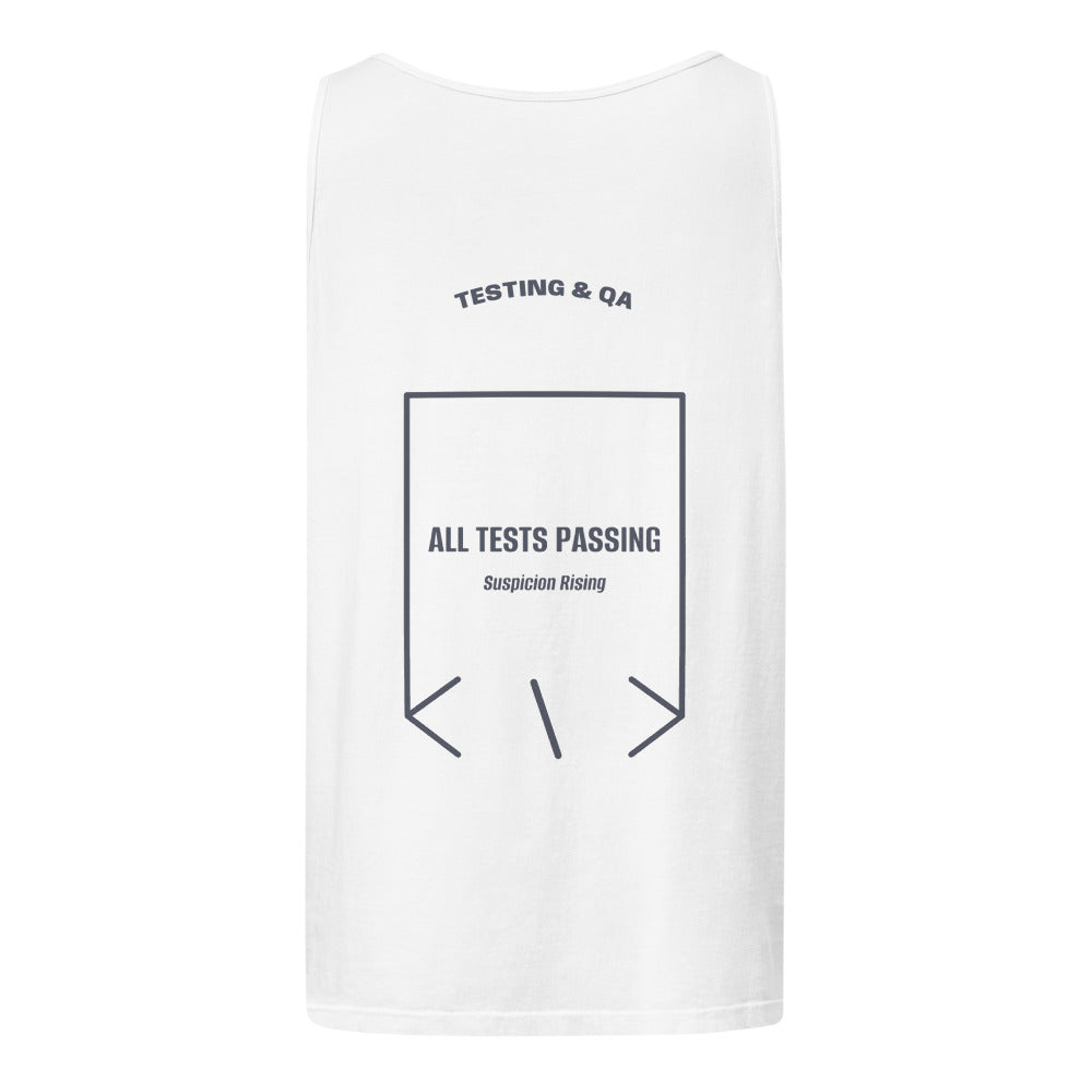 All Tests Passing — White Denim back mockup