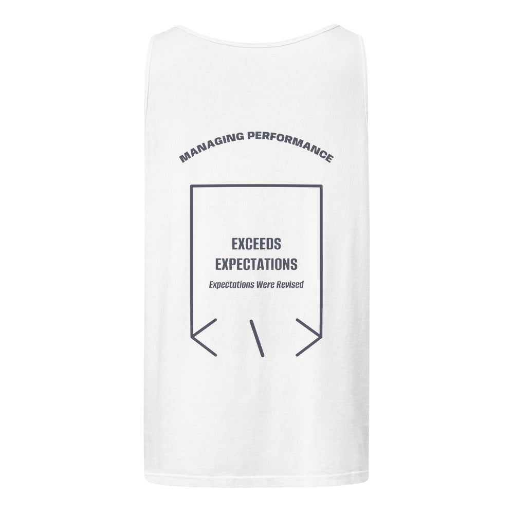 Exceeds Expectations — White Denim back mockup