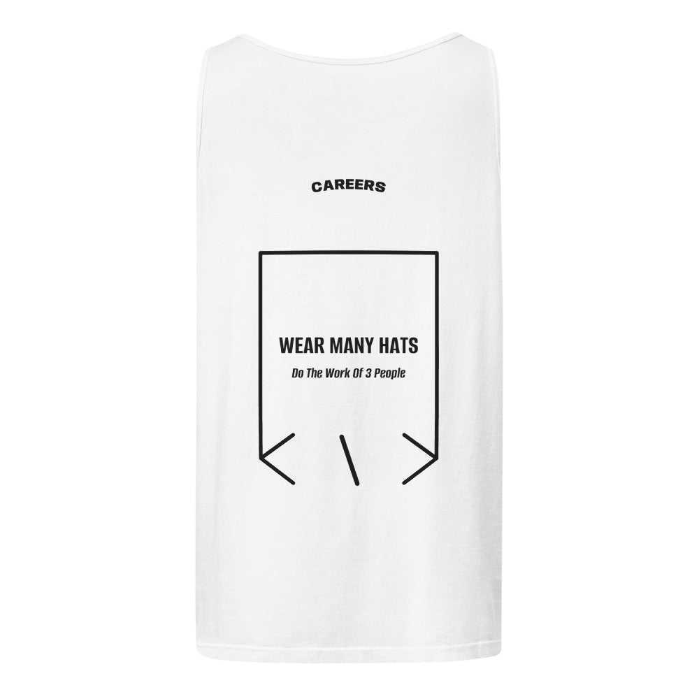 Wear Many Hats — White Black back mockup