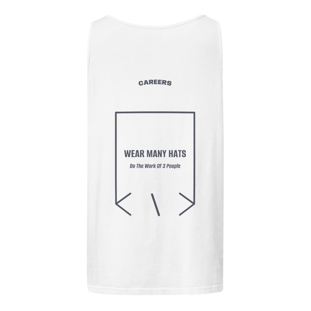 Wear Many Hats — White Denim back mockup