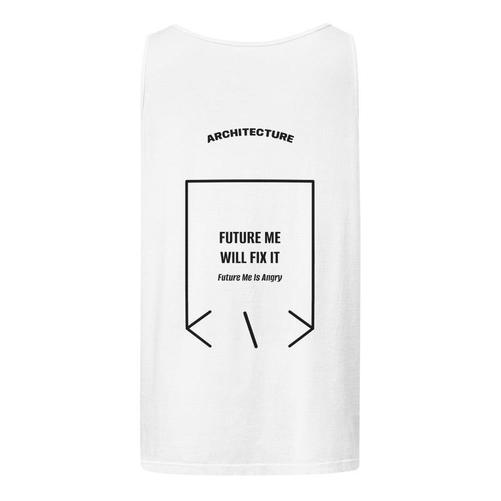 Future Me Will Fix It — White Black back mockup