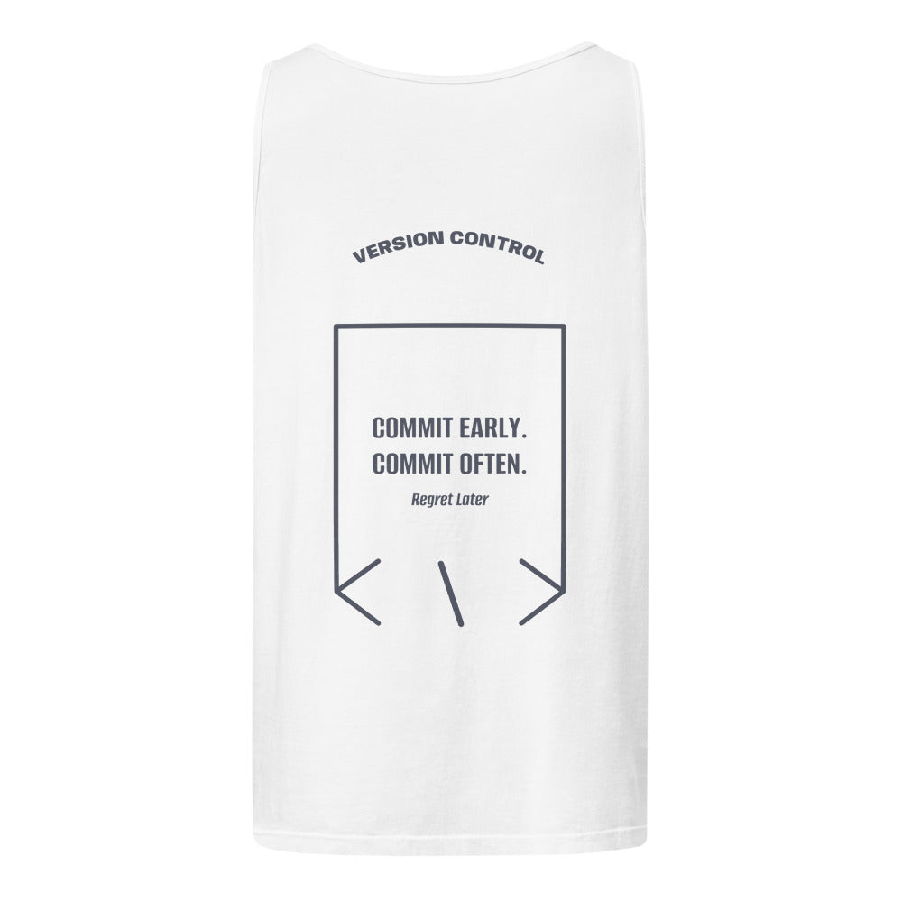 Commit Early. Commit Often. — White Denim back mockup