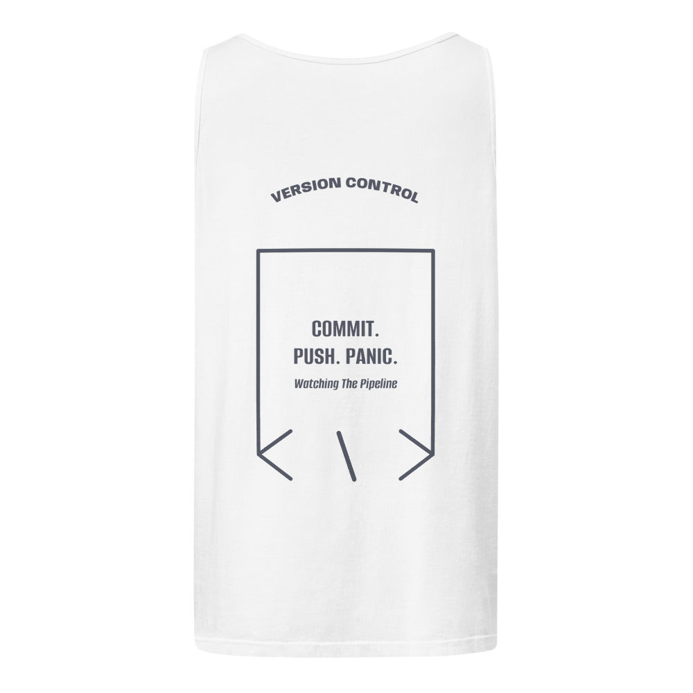 Commit. Push. Panic. — White Denim back mockup
