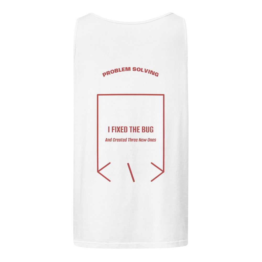 I Fixed The Bug — White Crimson back mockup