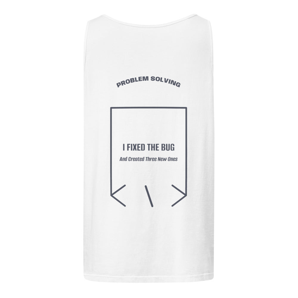 I Fixed The Bug — White Denim back mockup