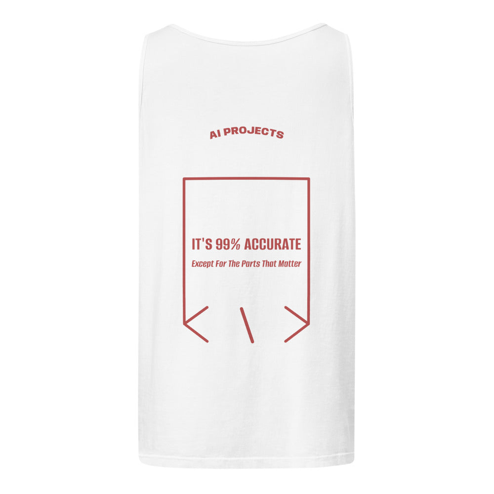 It's 99% Accurate — White Crimson back mockup