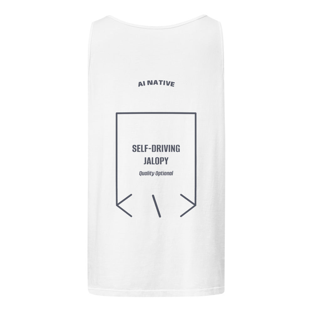 Self-Driving Jalopy — White Denim back mockup