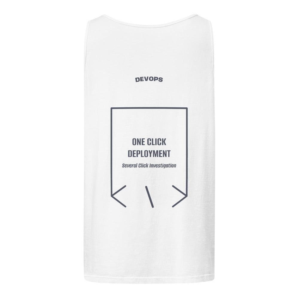 One Click Deployment — White Denim back mockup
