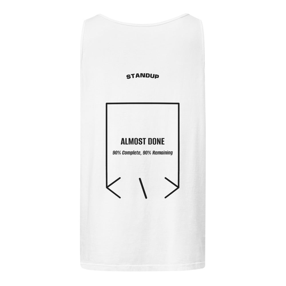 Almost Done — White Black back mockup