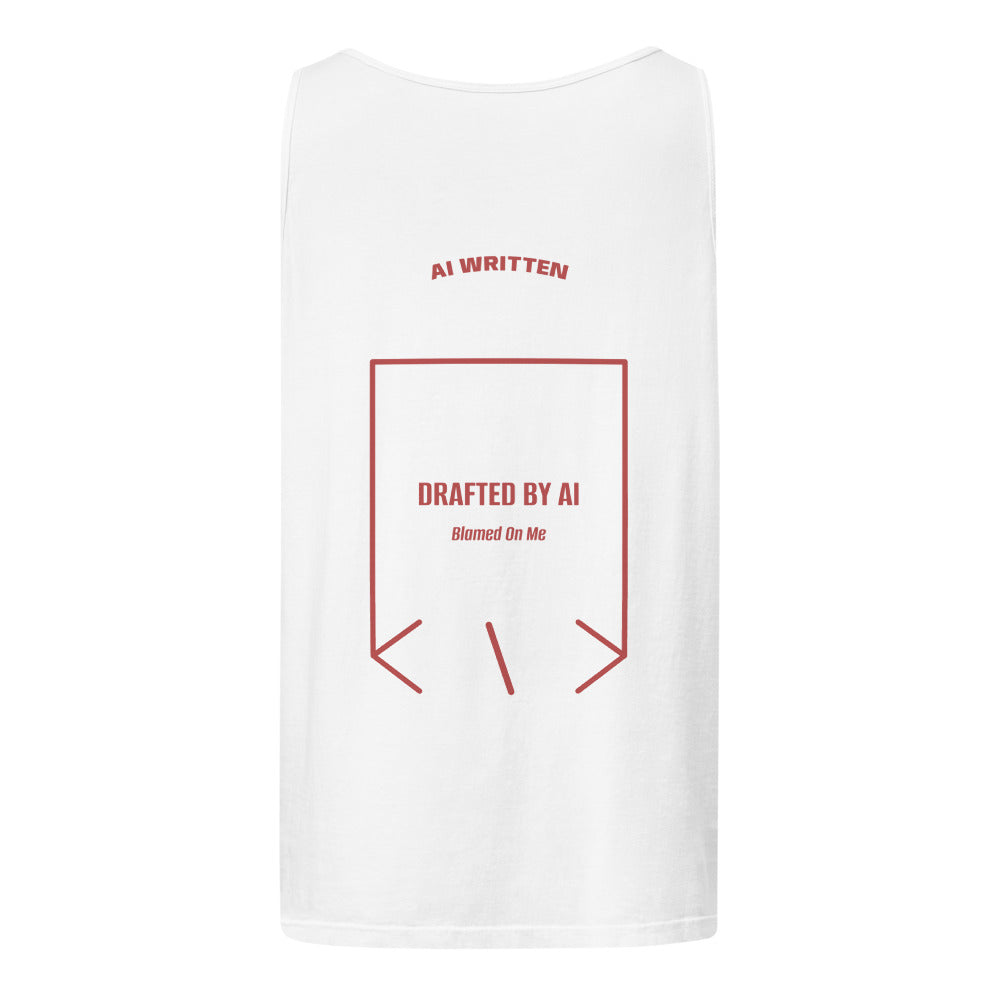 Drafted By AI — White Crimson back mockup