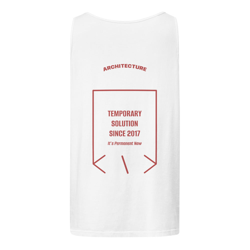 Temporary Solution Since 2017 — White Crimson back mockup