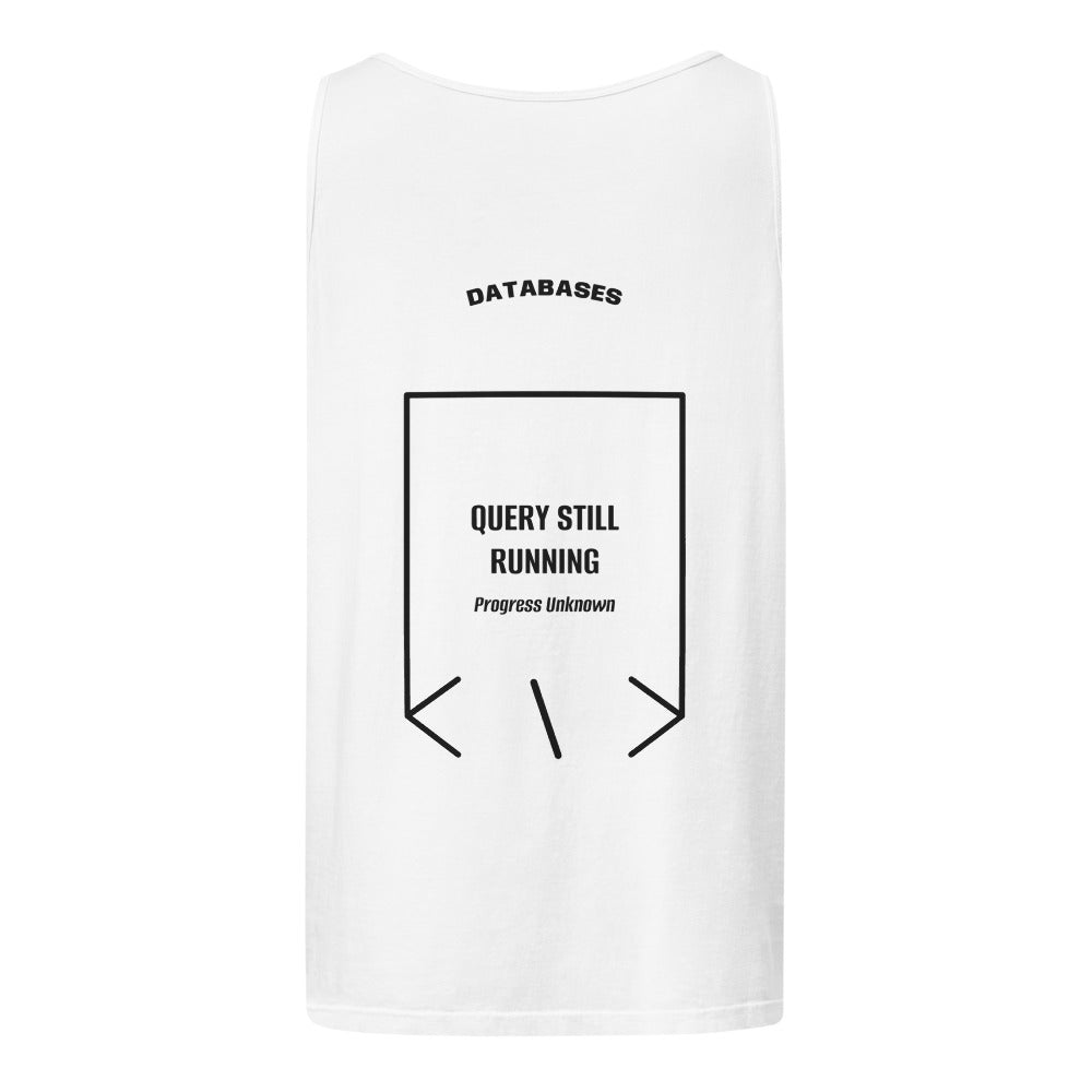 Query Still Running — White Black back mockup