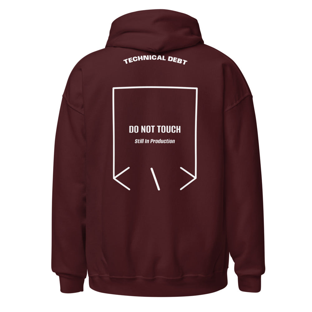 Do Not Touch — Maroon White back mockup