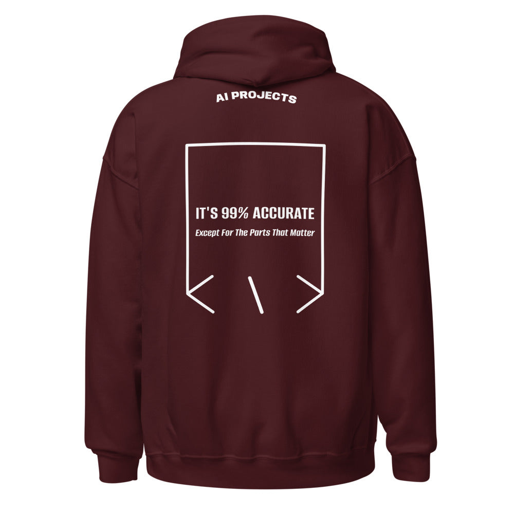 It's 99% Accurate — Maroon White back mockup