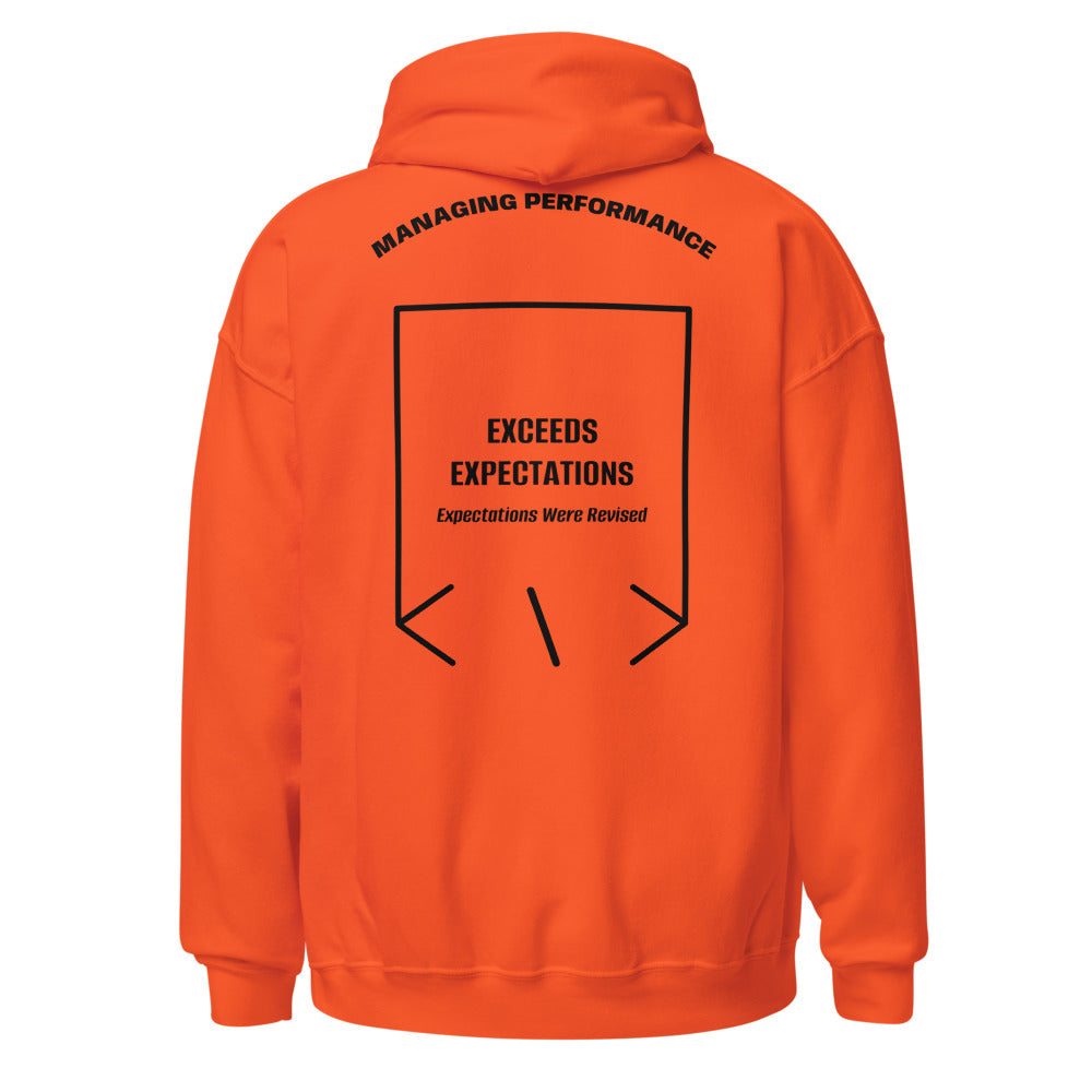 Exceeds Expectations — Orange Black back mockup