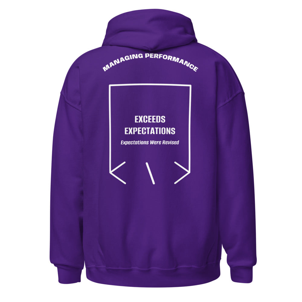Exceeds Expectations — Purple White back mockup
