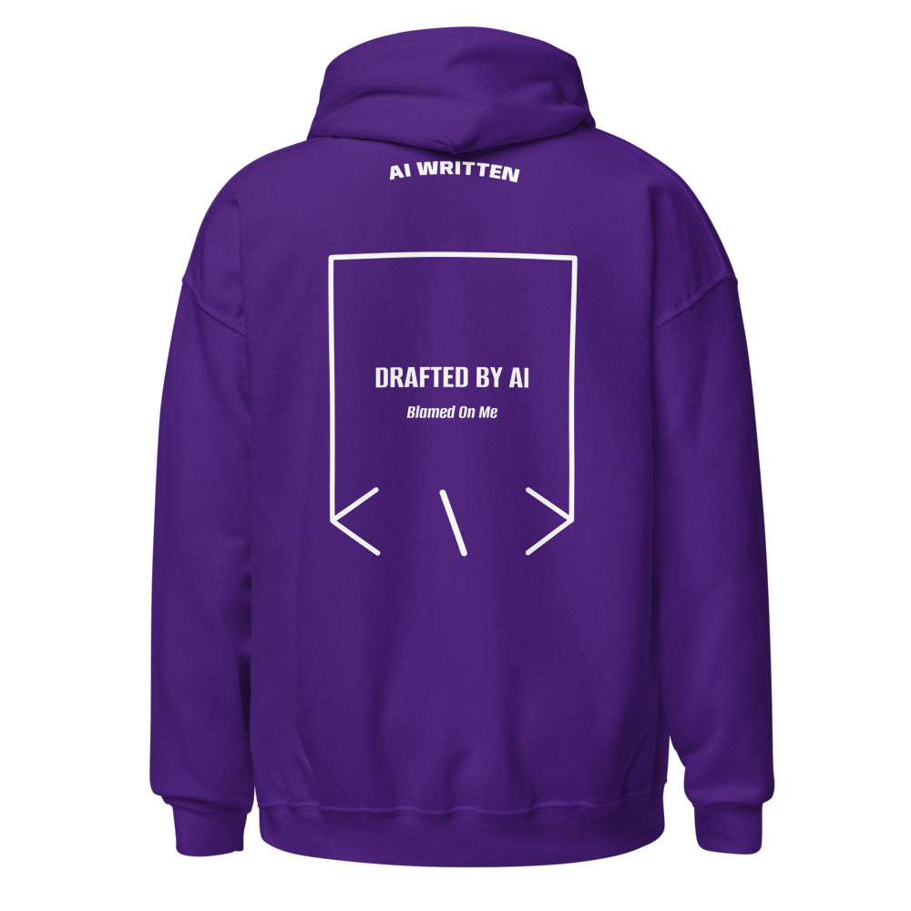 Drafted By AI — Purple White back mockup