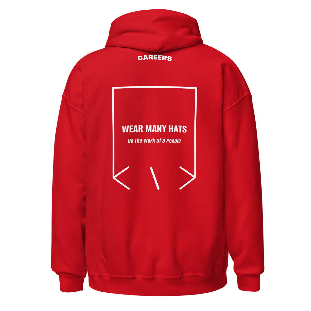 Wear Many Hats — Red White back mockup
