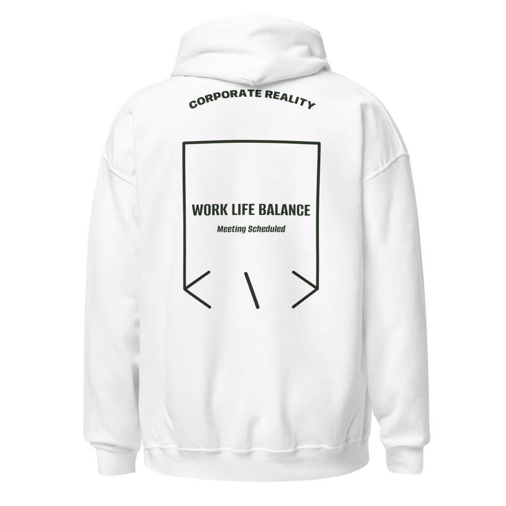 Work Life Balance — White Forest Green back mockup