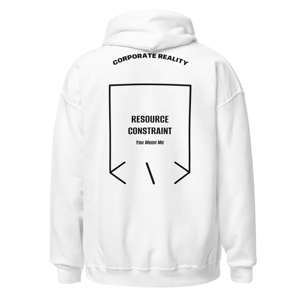 Resource Constraint — White Black back mockup