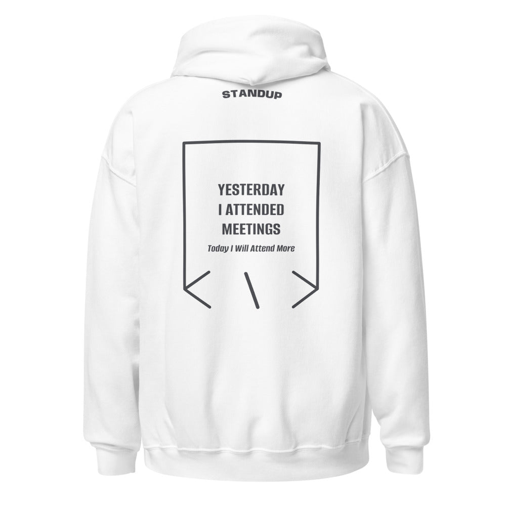 Yesterday I Attended Meetings — White Dark Heather back mockup