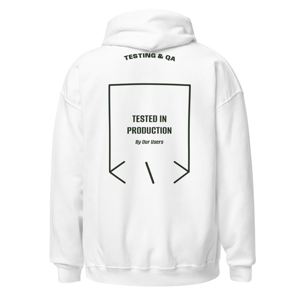 Tested In Production — White Forest Green back mockup