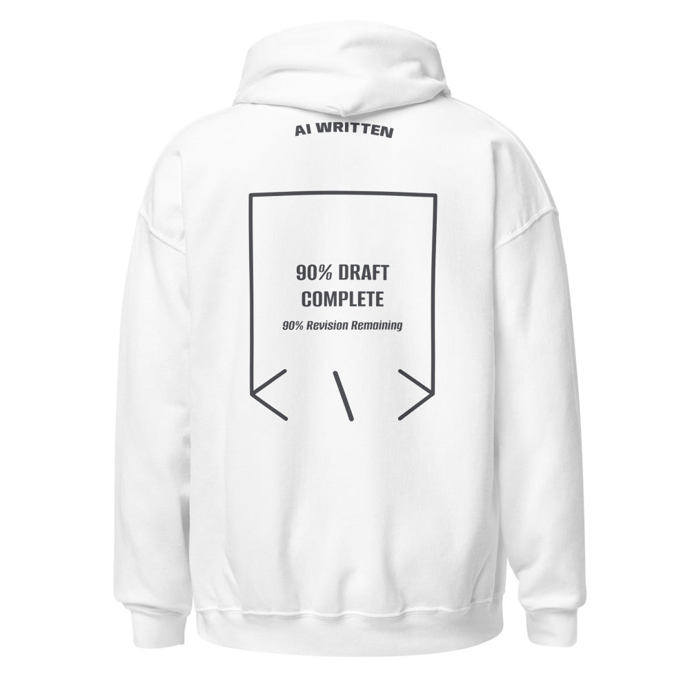 90% Draft Complete — White Dark Heather back mockup