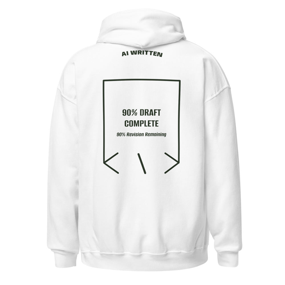 90% Draft Complete — White Forest Green back mockup