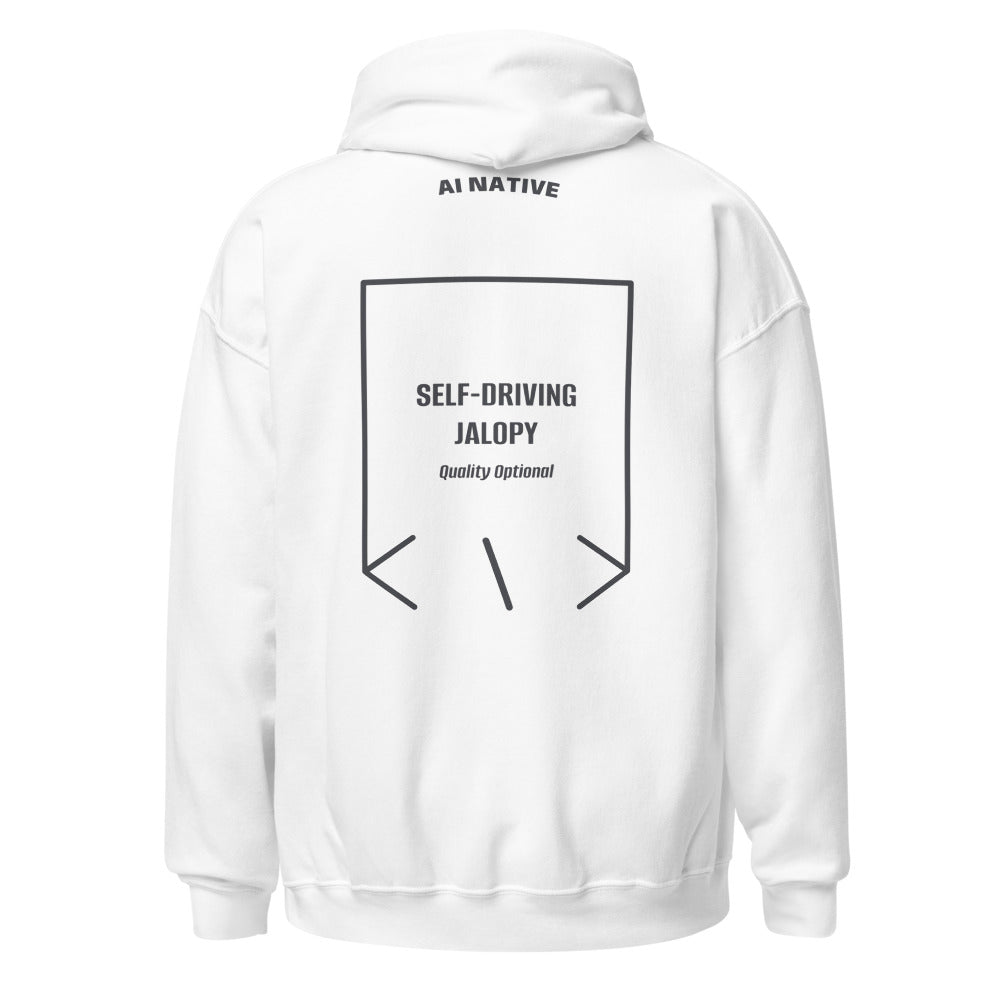 Self-Driving Jalopy — White Dark Heather back mockup