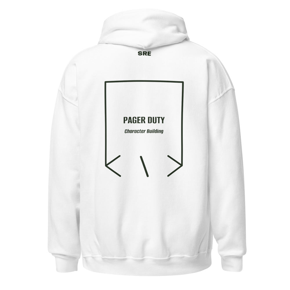 Pager Duty — White Forest Green back mockup