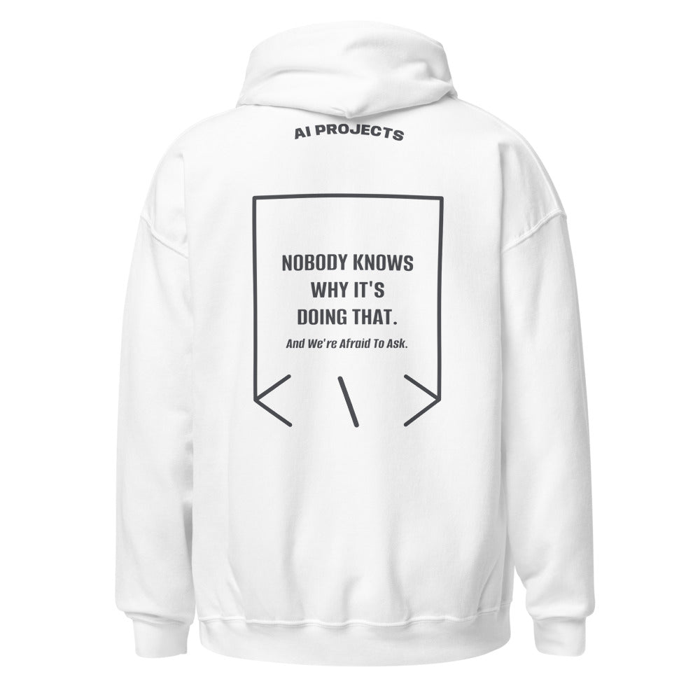 Nobody Knows Why It's Doing That. — White Dark Heather back mockup