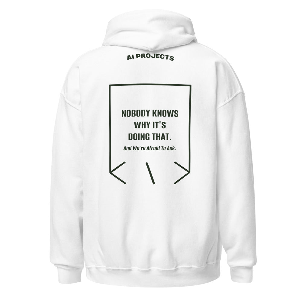 Nobody Knows Why It's Doing That. — White Forest Green back mockup